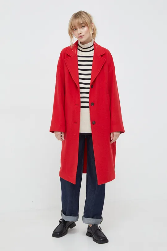κόκκινο Μάλλινο παλτό Marc O'Polo Γυναικεία