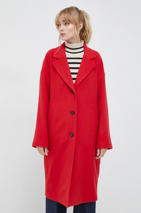 Marc O'Polo cappotto in lana rosso