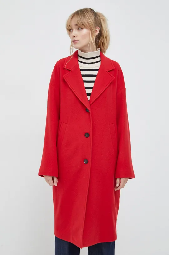 Μάλλινο παλτό Marc O'Polo κόκκινο