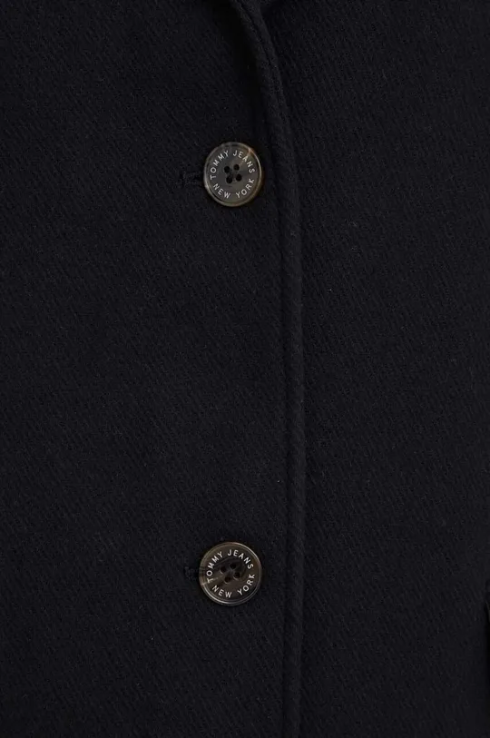 μαύρο Παλτό από μείγμα μαλλιού Tommy Jeans