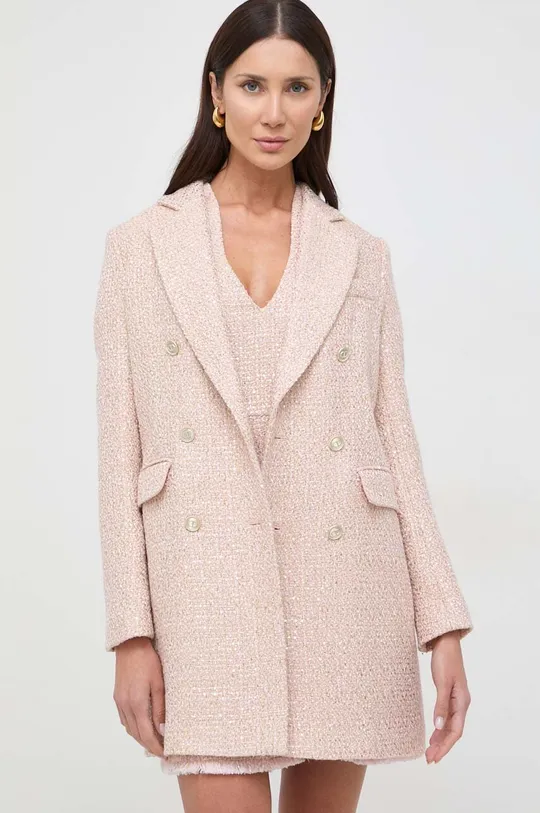 rózsaszín Twinset kabát gyapjú keverékből Női