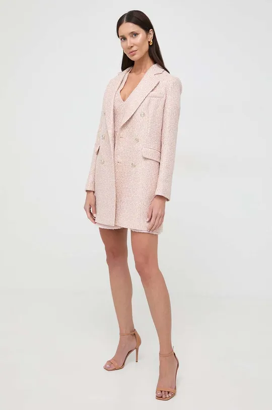 Twinset kabát gyapjú keverékből rózsaszín