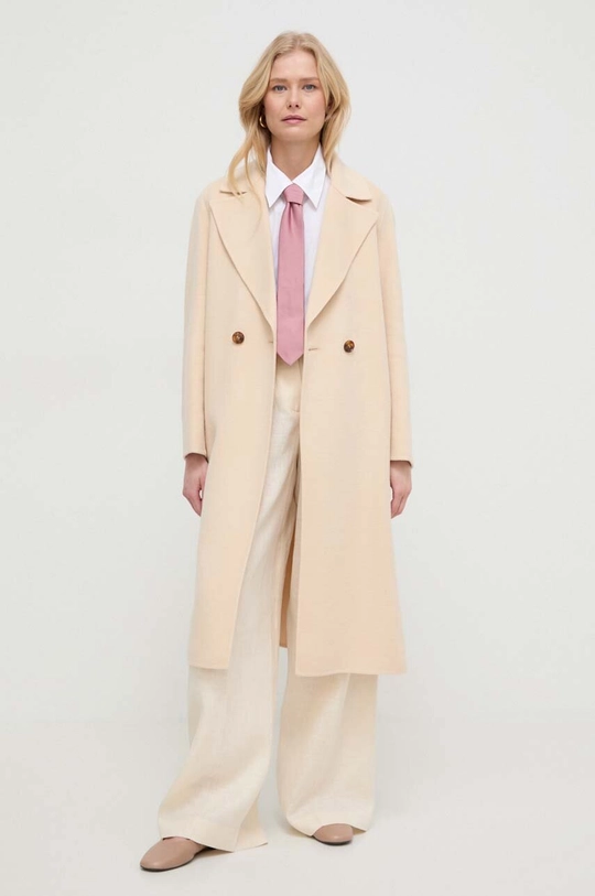 Marella cappotto in lana beige