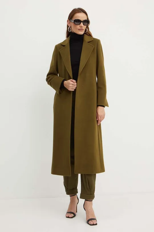 Vlnený kabát MAX&Co. zelená