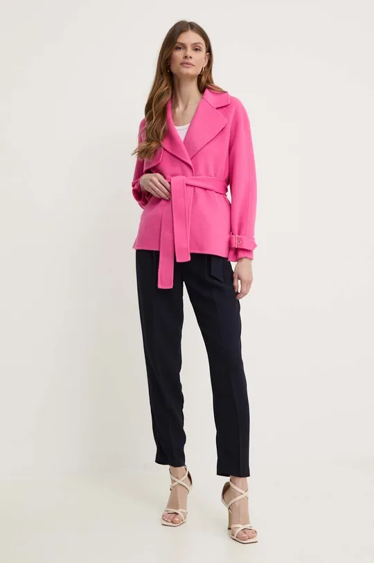 Шерстяная куртка-бомбер Liu Jo розовый