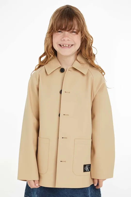 μπεζ Παιδικό παλτό Calvin Klein Jeans Για κορίτσια
