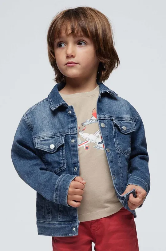 niebieski Mayoral kurtka jeansowa dziecięca Chłopięcy
