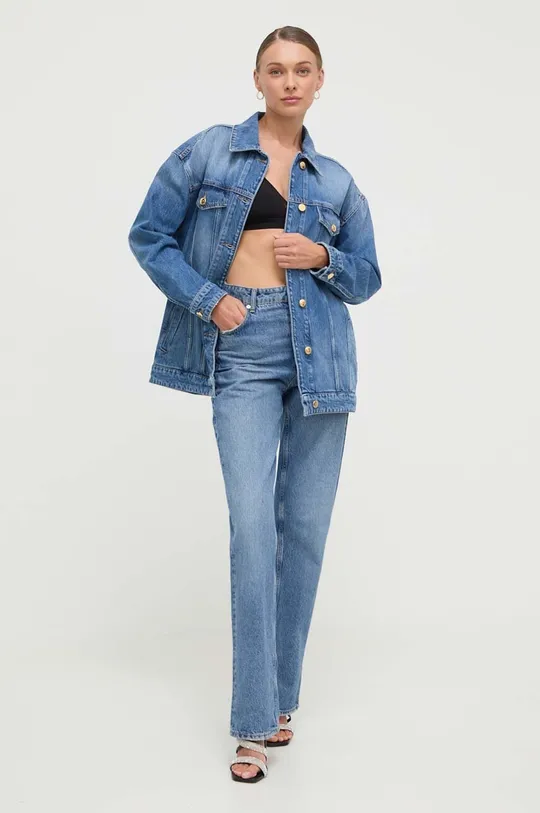 Jeans jakna Elisabetta Franchi modra