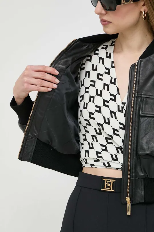 Kožená bunda bomber Elisabetta Franchi