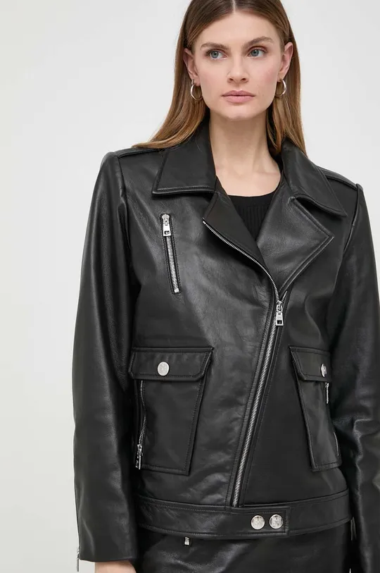 μαύρο Δερμάτινο jacket Elisabetta Franchi