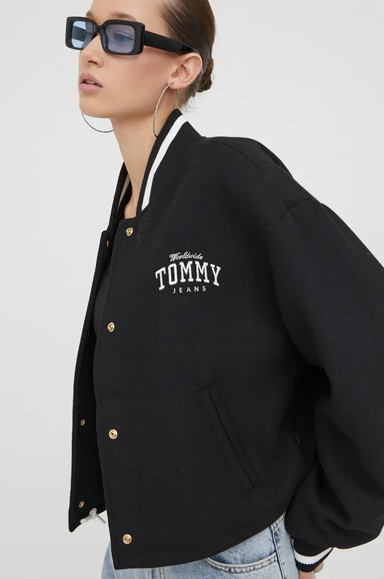 чорний Куртка-бомбер з домішкою вовни Tommy Jeans