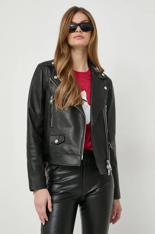 Kožna ramones jakna Karl Lagerfeld Temeljni materijal: 100% Janjeća koža Postava: 53% Acetat, 47% Viskoza