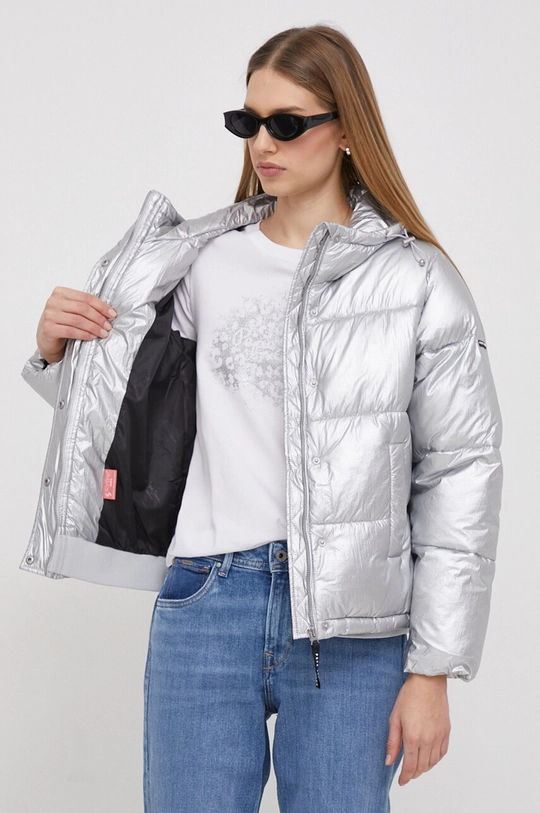 Bunda Pepe Jeans MORGAN SILVER PL402313 stříbrná