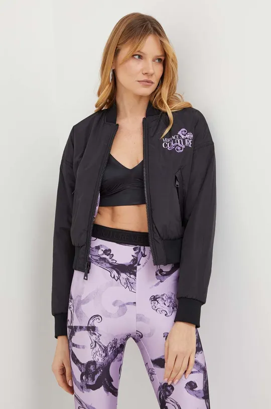 Obojstranná bunda bomber Versace Jeans Couture fialová