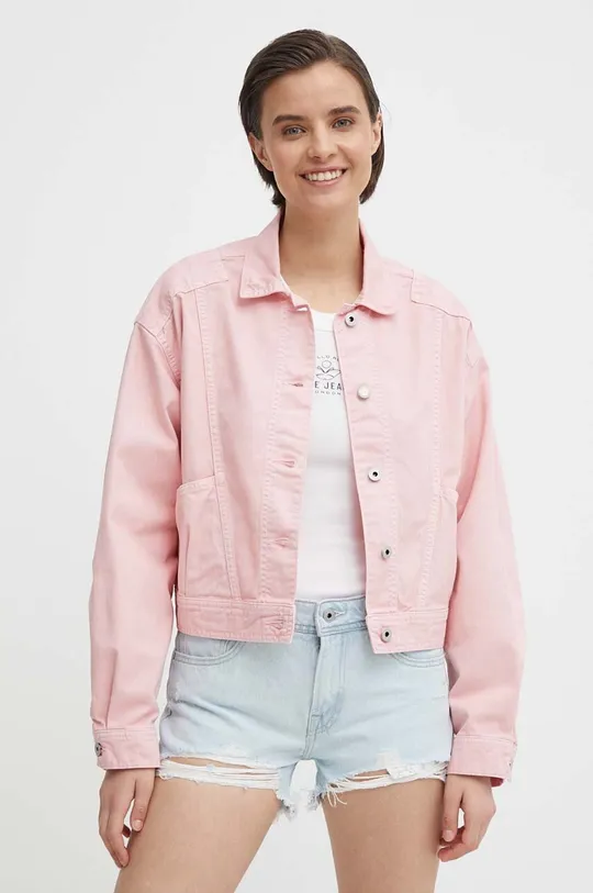 ροζ Τζιν μπουφάν Pepe Jeans Γυναικεία