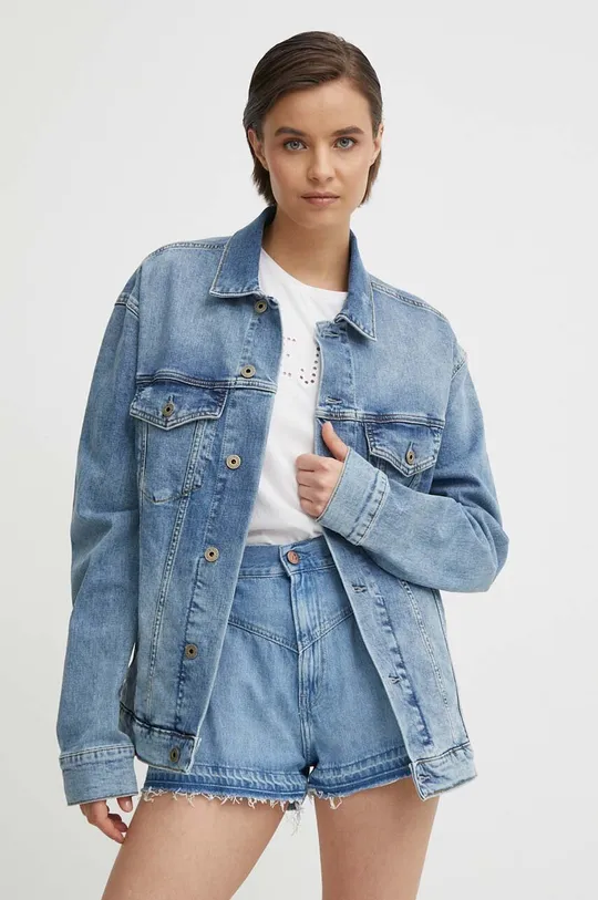 modra Jeans jakna Pepe Jeans BOYFRIEND JACKET Ženski