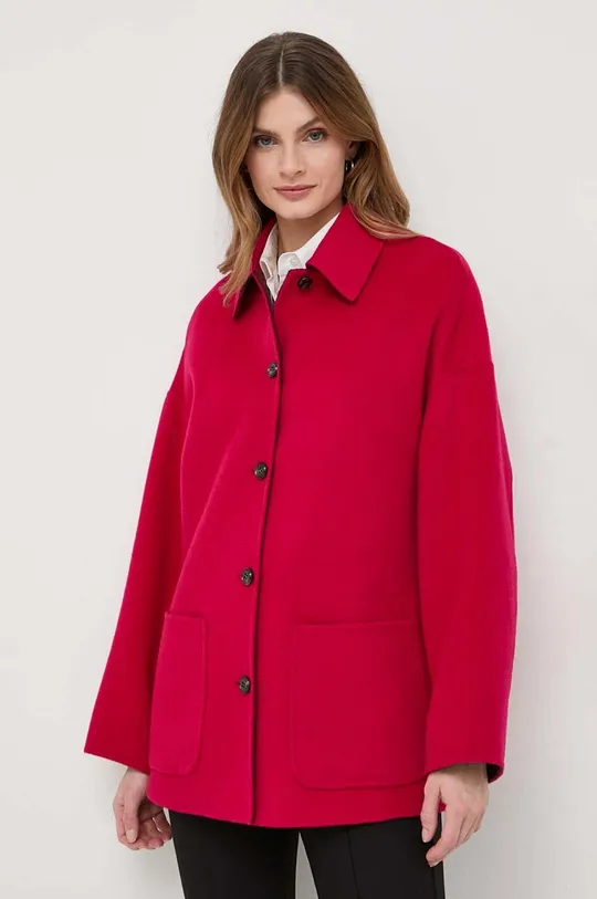 ružová Obojstranný vlnený kabát MAX&Co. Dámsky
