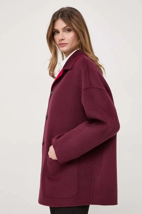 Μάλλινο παλτό διπλής όψης MAX&Co. ροζ