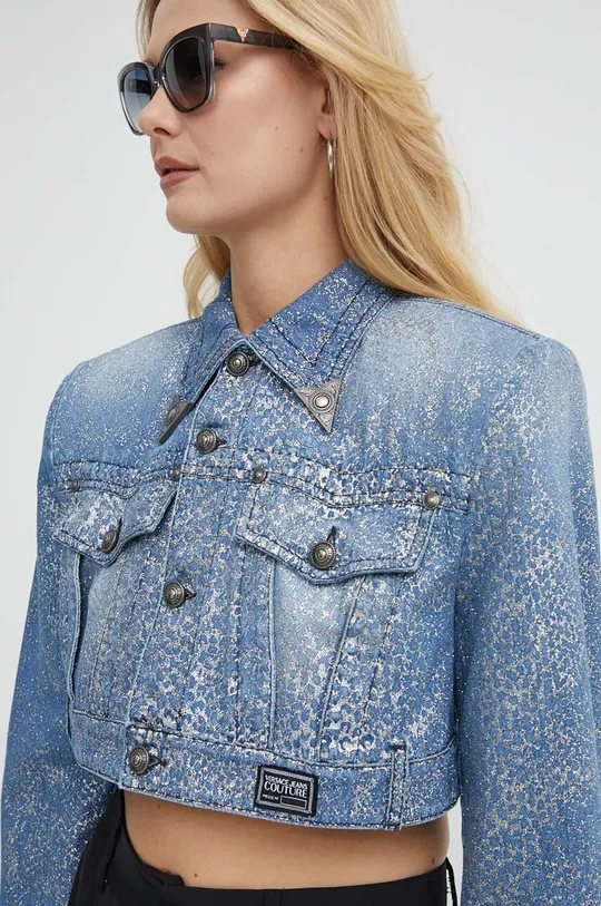 niebieski Versace Jeans Couture kurtka jeansowa Damski