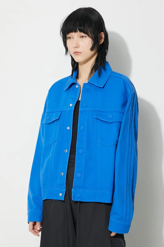 blue adidas Originals denim jacket x Ksenia Schnaider