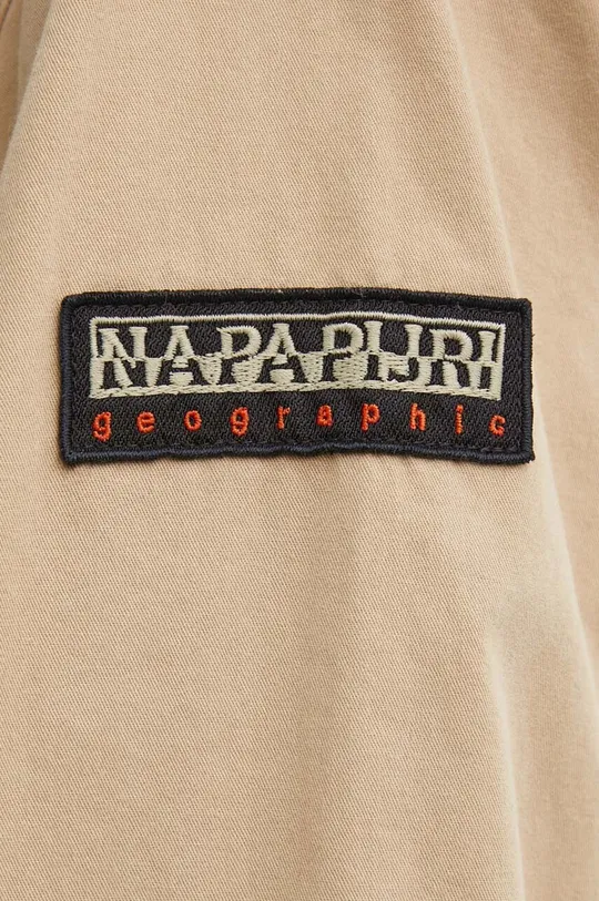 μπεζ Βαμβακερό πουκάμισο Napapijri A-Boyd