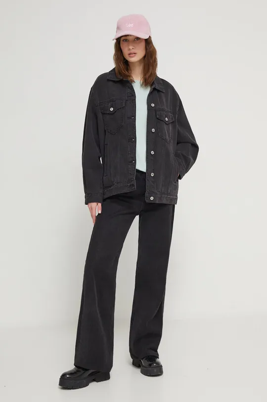 Jeans jakna Abercrombie & Fitch črna