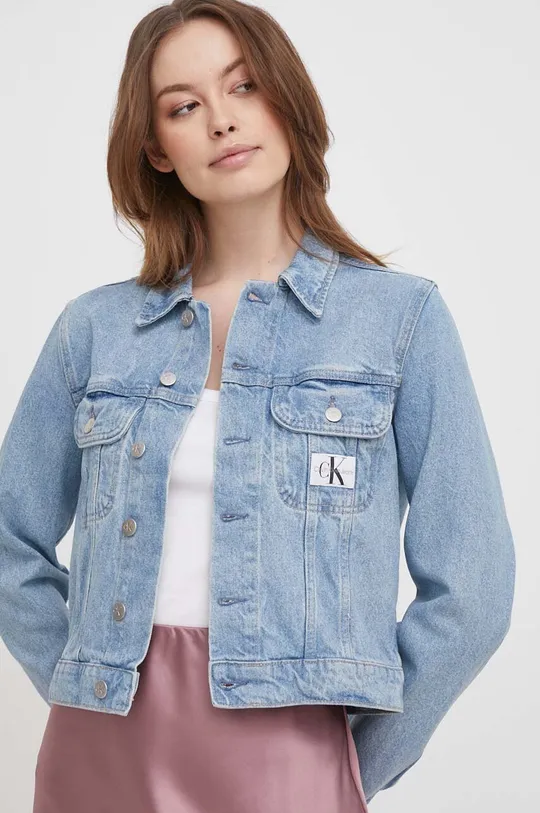 modra Jeans jakna Calvin Klein Jeans Ženski