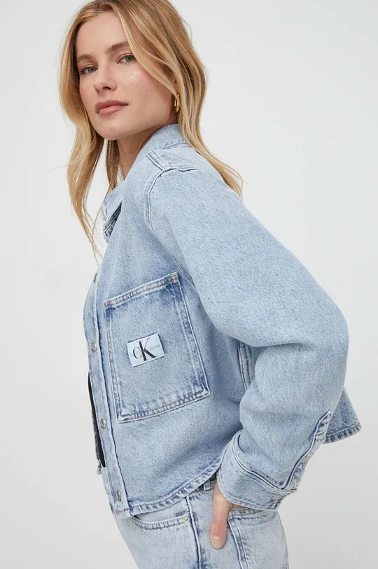 modrá Rifľová bunda Calvin Klein Jeans Dámsky