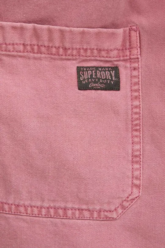 rózsaszín Superdry pamut kabát
