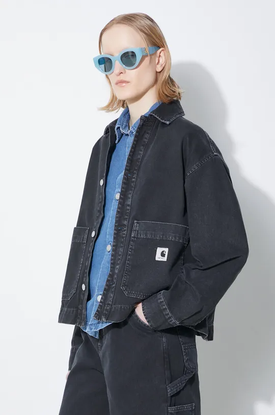 black Carhartt WIP denim jacket Garrison Jacket