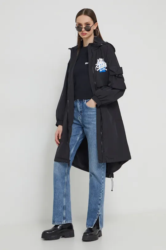 fekete Karl Lagerfeld Jeans rövid kabát Női