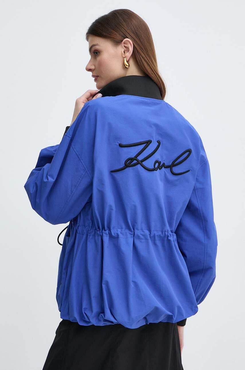 Куртка Karl Lagerfeld жіноча колір синій перехідна oversize | ANSWEAR.ua