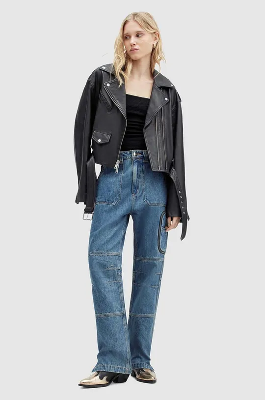 Шкіряна куртка AllSaints DAYLE BIKER Жіночий