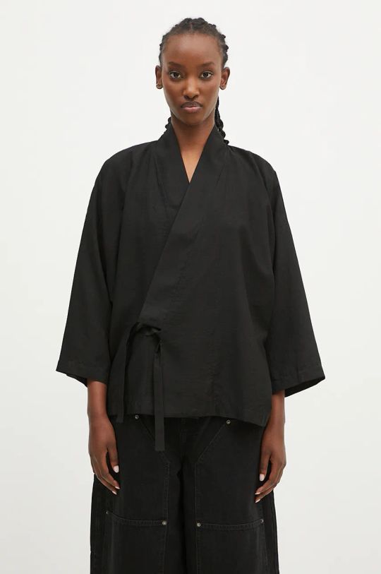 Кімоно Kenzo Solid Kimono тканина чорний FE52VE2539FD.99