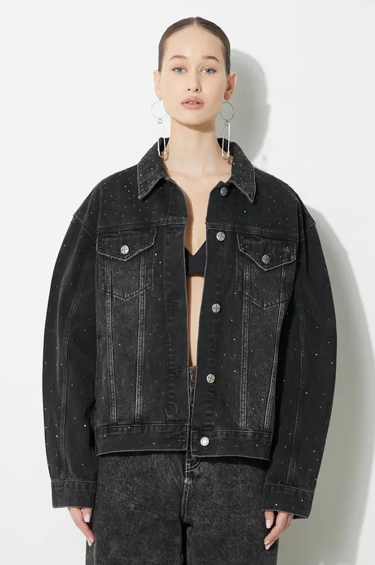 μαύρο Τζιν μπουφάν KSUBI Oversized Jacket Krystal Noir Γυναικεία
