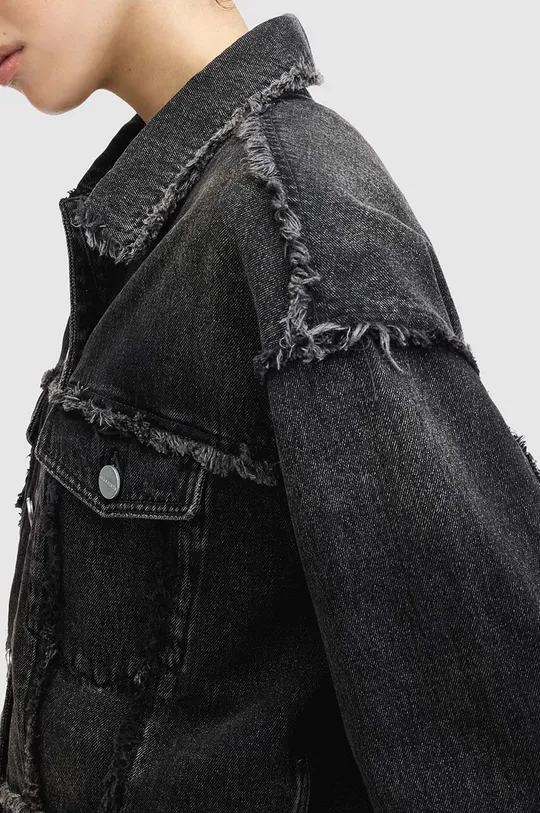 AllSaints kurtka jeansowa CLAUDE FRAY JACKET 100 % Bawełna organiczna