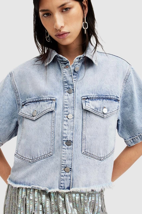 AllSaints kurtka jeansowa TOVE SS DENIM SHIRT niebieski