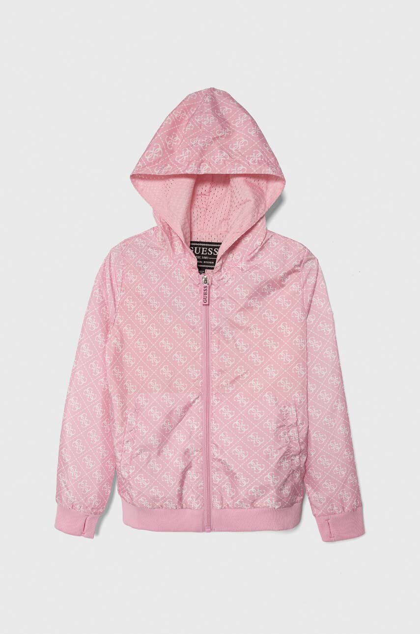 Дитяча куртка Guess колір рожевий | ANSWEAR.ua