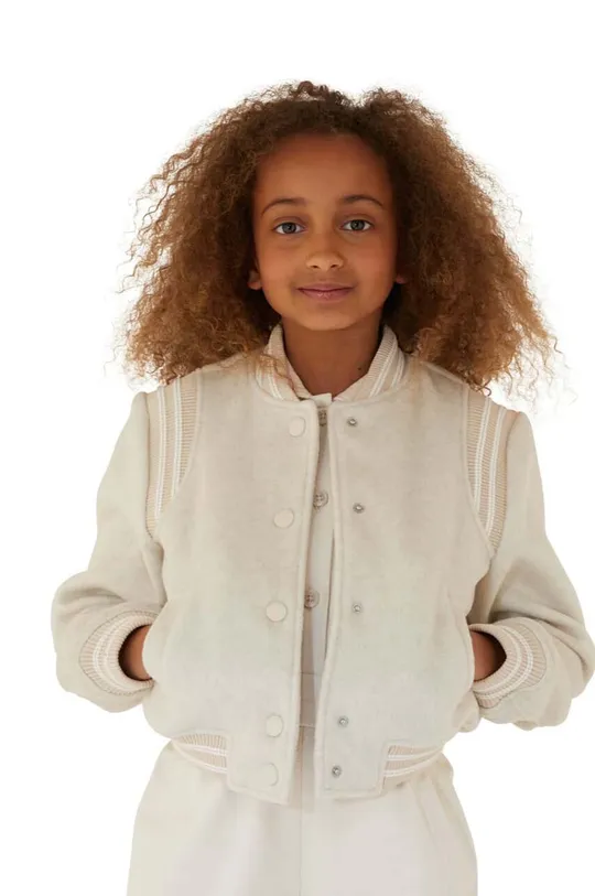 бежевый Детская куртка-бомбер Guess Для девочек