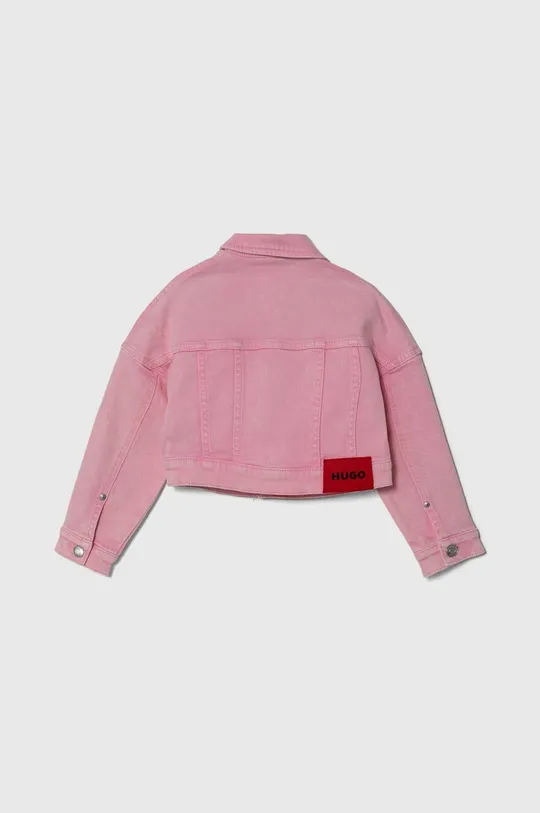 HUGO kurtka jeansowa dziecięca różowy