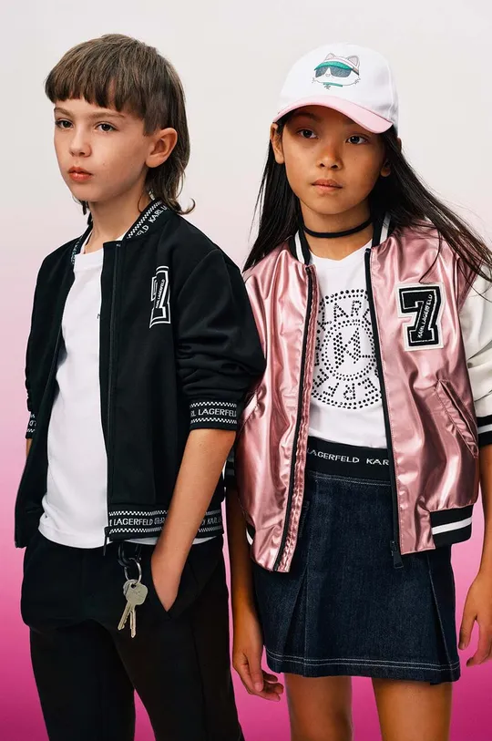 ροζ Παιδικό μπουφάν Karl Lagerfeld