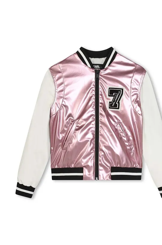 Детская куртка-бомбер Karl Lagerfeld розовый