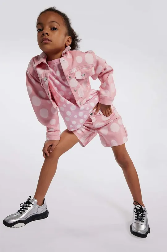 roza Dječja traper jakna Marc Jacobs Za djevojčice