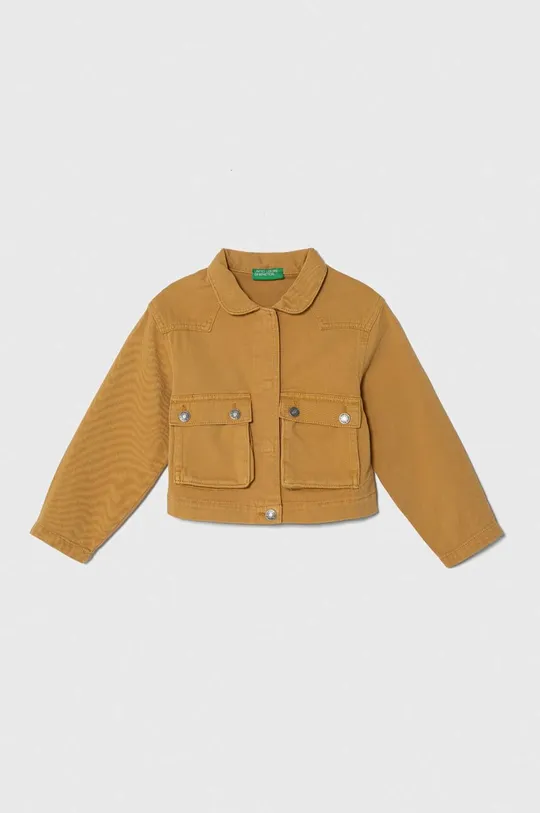 жёлтый Детская джинсовая куртка United Colors of Benetton Для девочек