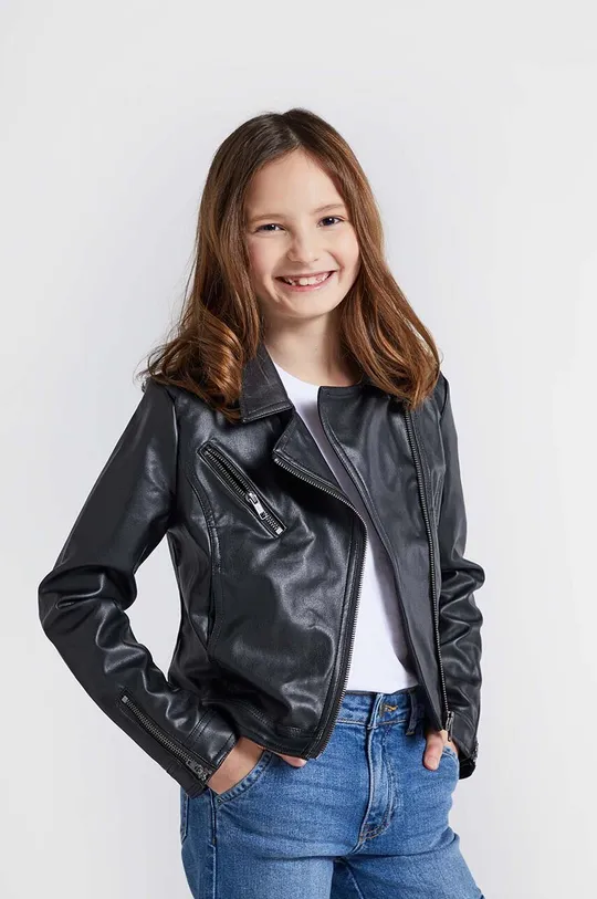 crna Dječja biker jakna Coccodrillo Za djevojčice