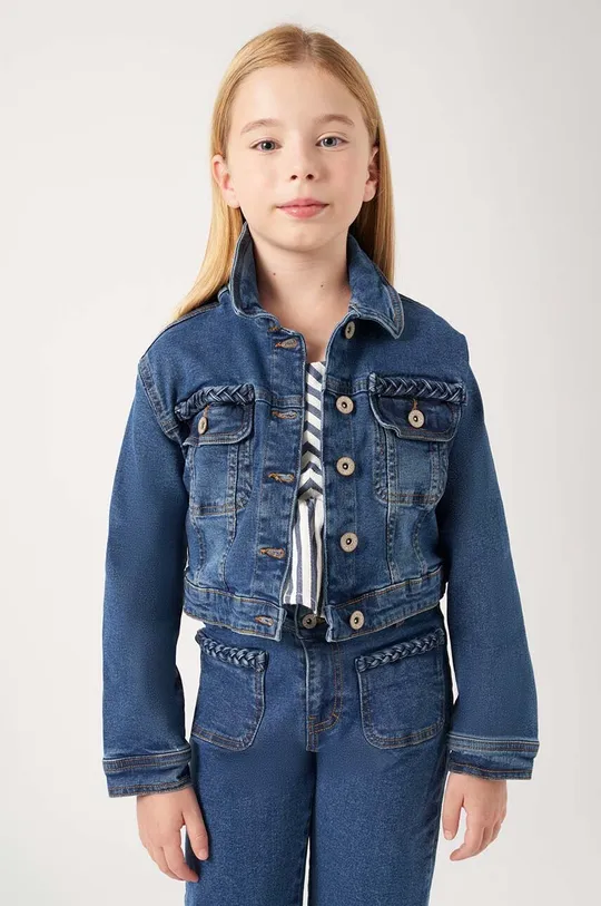niebieski Mayoral kurtka jeansowa dziecięca Dziewczęcy
