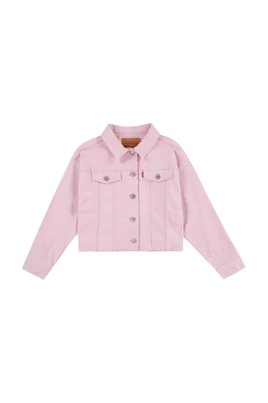 roza Otroška jeans jakna Levi's LVG COLOR BABY BAGGY TRUCKER Dekliški