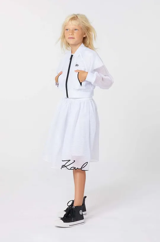 bela Otroška jakna Karl Lagerfeld Dekliški