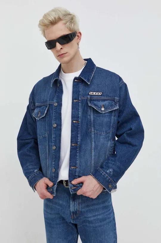 modra Jeans jakna HUGO Moški