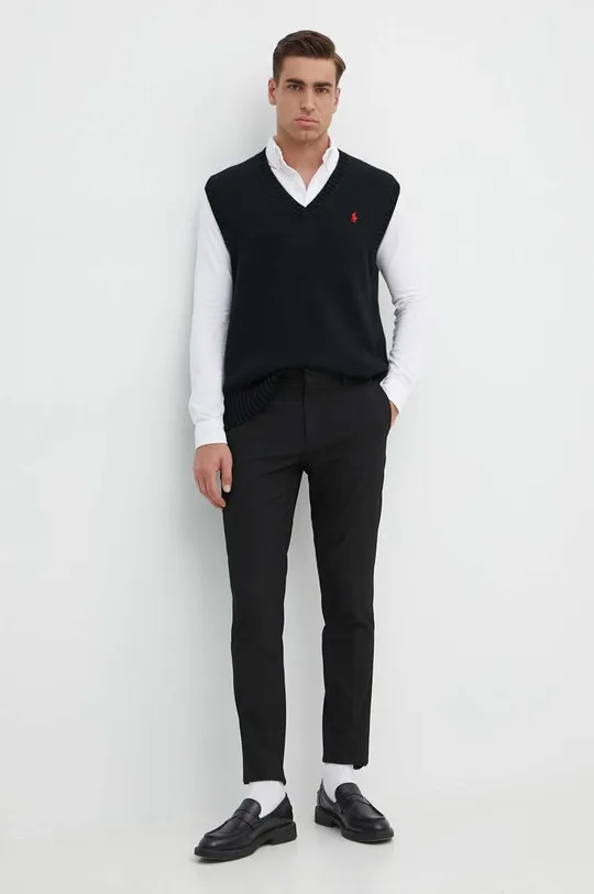 Хлопковая жилетка Polo Ralph Lauren чёрный